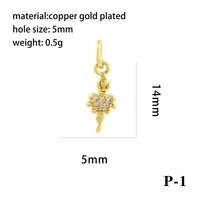 Luxurious Simple Style Cross Star Moon Copper Plating Inlay Zircon 18k Gold Plated Charms Jewelry Accessories sku image 21