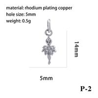Luxurious Simple Style Cross Star Moon Copper Plating Inlay Zircon 18k Gold Plated Charms Jewelry Accessories sku image 22
