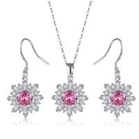 Copper Rhodium Plated Elegant Lady Simple Style Plating Inlay Flakes Snowflake Zircon Earrings Necklace main image 4