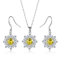 Copper Rhodium Plated Elegant Lady Simple Style Plating Inlay Flakes Snowflake Zircon Earrings Necklace main image 3