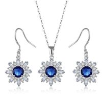 Copper Rhodium Plated Elegant Lady Simple Style Plating Inlay Flakes Snowflake Zircon Earrings Necklace main image 2
