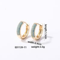 1 Pair Casual Modern Style Round Inlay Copper Zircon K Gold Plated Rhodium Plated Earrings sku image 20