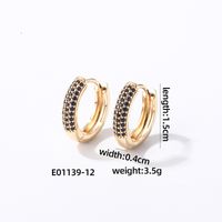 1 Pair Casual Modern Style Round Inlay Copper Zircon K Gold Plated Rhodium Plated Earrings sku image 23