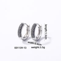 1 Pair Casual Modern Style Round Inlay Copper Zircon K Gold Plated Rhodium Plated Earrings sku image 24