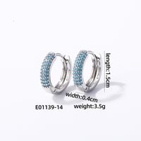 1 Pair Casual Modern Style Round Inlay Copper Zircon K Gold Plated Rhodium Plated Earrings sku image 15
