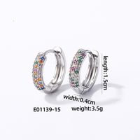 1 Pair Casual Modern Style Round Inlay Copper Zircon K Gold Plated Rhodium Plated Earrings sku image 17