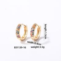 1 Pair Casual Modern Style Round Inlay Copper Zircon K Gold Plated Rhodium Plated Earrings sku image 18