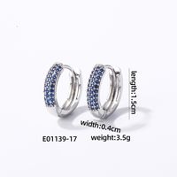 1 Pair Casual Modern Style Round Inlay Copper Zircon K Gold Plated Rhodium Plated Earrings sku image 16
