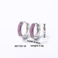 1 Pair Casual Modern Style Round Inlay Copper Zircon K Gold Plated Rhodium Plated Earrings sku image 22
