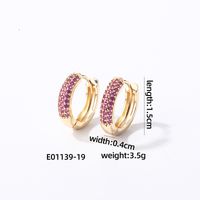 1 Pair Casual Modern Style Round Inlay Copper Zircon K Gold Plated Rhodium Plated Earrings sku image 19