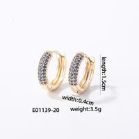 1 Pair Casual Modern Style Round Inlay Copper Zircon K Gold Plated Rhodium Plated Earrings sku image 21