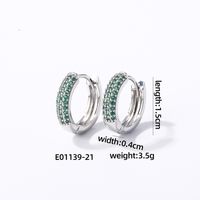 1 Pair Casual Modern Style Round Inlay Copper Zircon K Gold Plated Rhodium Plated Earrings sku image 14