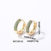 1 Pair Casual Modern Style Round Inlay Copper Zircon K Gold Plated Rhodium Plated Earrings sku image 13