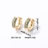 1 Pair Casual Modern Style Round Inlay Copper Zircon K Gold Plated Rhodium Plated Earrings sku image 11
