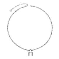 Simple Style Classic Style Lock Stainless Steel Polishing Pendant Necklace sku image 1