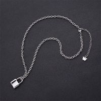 Simple Style Classic Style Lock Stainless Steel Polishing Pendant Necklace main image 3