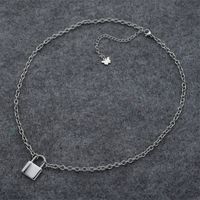 Simple Style Classic Style Lock Stainless Steel Polishing Pendant Necklace main image 2