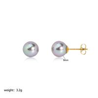 1 Pair Simple Style Ball Plating 304 Stainless Steel 18K Gold Plated Ear Studs sku image 1