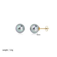 1 Pair Simple Style Ball Plating 304 Stainless Steel 18K Gold Plated Ear Studs sku image 1