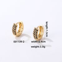 1 Pair Casual Modern Style Round Inlay Copper Zircon K Gold Plated Rhodium Plated Earrings sku image 2