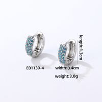 1 Pair Casual Modern Style Round Inlay Copper Zircon K Gold Plated Rhodium Plated Earrings sku image 4