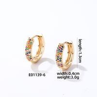 1 Pair Casual Modern Style Round Inlay Copper Zircon K Gold Plated Rhodium Plated Earrings sku image 6