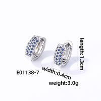 1 Pair Casual Modern Style Round Inlay Copper Zircon K Gold Plated Rhodium Plated Earrings sku image 7
