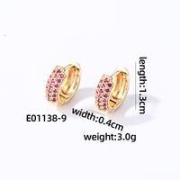 1 Pair Casual Modern Style Round Inlay Copper Zircon K Gold Plated Rhodium Plated Earrings sku image 9