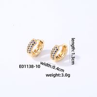 1 Pair Casual Modern Style Round Inlay Copper Zircon K Gold Plated Rhodium Plated Earrings sku image 10
