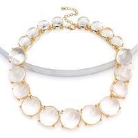Vacation Simple Style Round Alloy Beaded Inlay Resin Women's Necklace main image 3