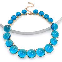 Vacation Simple Style Round Alloy Beaded Inlay Resin Women's Necklace main image 7