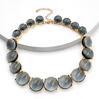 Vacation Simple Style Round Alloy Beaded Inlay Resin Women's Necklace main image 10