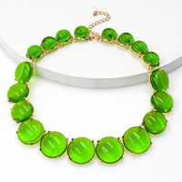 Vacation Simple Style Round Alloy Beaded Inlay Resin Women's Necklace main image 4