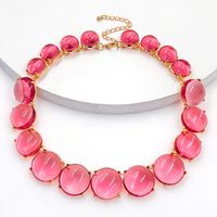 Vacation Simple Style Round Alloy Beaded Inlay Resin Women's Necklace main image 6