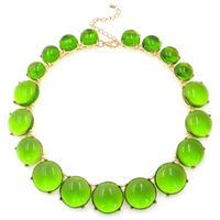 Vacation Simple Style Round Alloy Beaded Inlay Resin Women's Necklace sku image 1