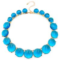 Vacation Simple Style Round Alloy Beaded Inlay Resin Women's Necklace sku image 2