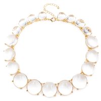 Vacation Simple Style Round Alloy Beaded Inlay Resin Women's Necklace sku image 3