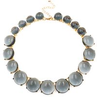 Vacation Simple Style Round Alloy Beaded Inlay Resin Women's Necklace sku image 5