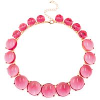 Vacation Simple Style Round Alloy Beaded Inlay Resin Women's Necklace sku image 7