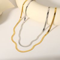 304 Stainless Steel 18K Gold Plated Hip-Hop Simple Style Plating Solid Color Necklace main image 1