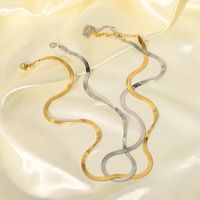 304 Stainless Steel 18K Gold Plated Hip-Hop Simple Style Plating Solid Color Necklace main image 5