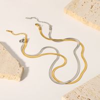 304 Stainless Steel 18K Gold Plated Hip-Hop Simple Style Plating Solid Color Necklace main image 4