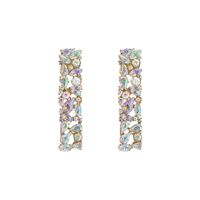 1 Pair Elegant Luxurious Shiny Square Inlay Alloy Resin Drop Earrings sku image 3