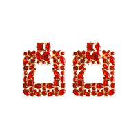 1 Pair Elegant Luxurious Shiny Square Inlay Alloy Resin Drop Earrings sku image 11