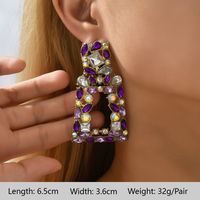 1 Pair Elegant Luxurious Bohemian Round Petal Plating Inlay Copper Alloy Zinc Alloy Rhinestones Glass Drop Earrings sku image 12