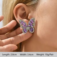 1 Pair Elegant Luxurious Bohemian Round Petal Plating Inlay Copper Alloy Zinc Alloy Rhinestones Glass Drop Earrings sku image 5