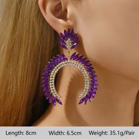 1 Pair Elegant Luxurious Bohemian Round Petal Plating Inlay Copper Alloy Zinc Alloy Rhinestones Glass Drop Earrings sku image 15