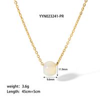 304 Stainless Steel Natural Stone 18K Gold Plated Cute Novelty Plating Solid Color Necklace sku image 4