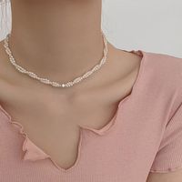 Elegant Solid Color Imitation Pearl Plastic Women's Double Layer Necklaces sku image 1
