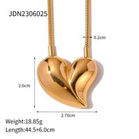 Ig-stil Herzform Rostfreier Stahl Überzug 18 Karat Vergoldet Halskette sku image 3